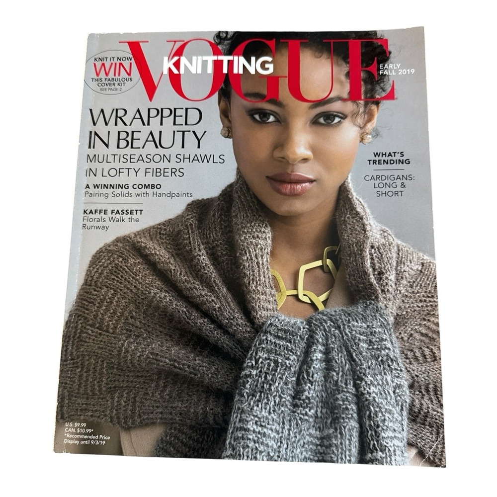 Vogue Knitting Magazine Early Fall 2019 Shawls Cardigans Florals Knit‎ Patterns